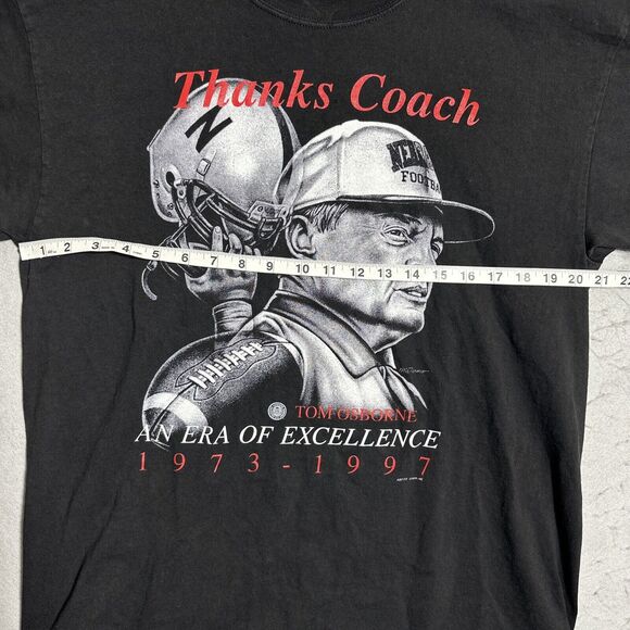 1997 Nebraska College Football T-Shirt Coach Tom Osborne Size L NCAA - Picture 6 of 11